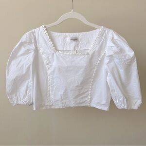 Storets Puff Sleeve Cropped Blouse